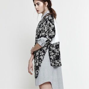 Marissa Webb Helen V-Neck Tweed Linen Textured Blouse Women’s Size Medium M